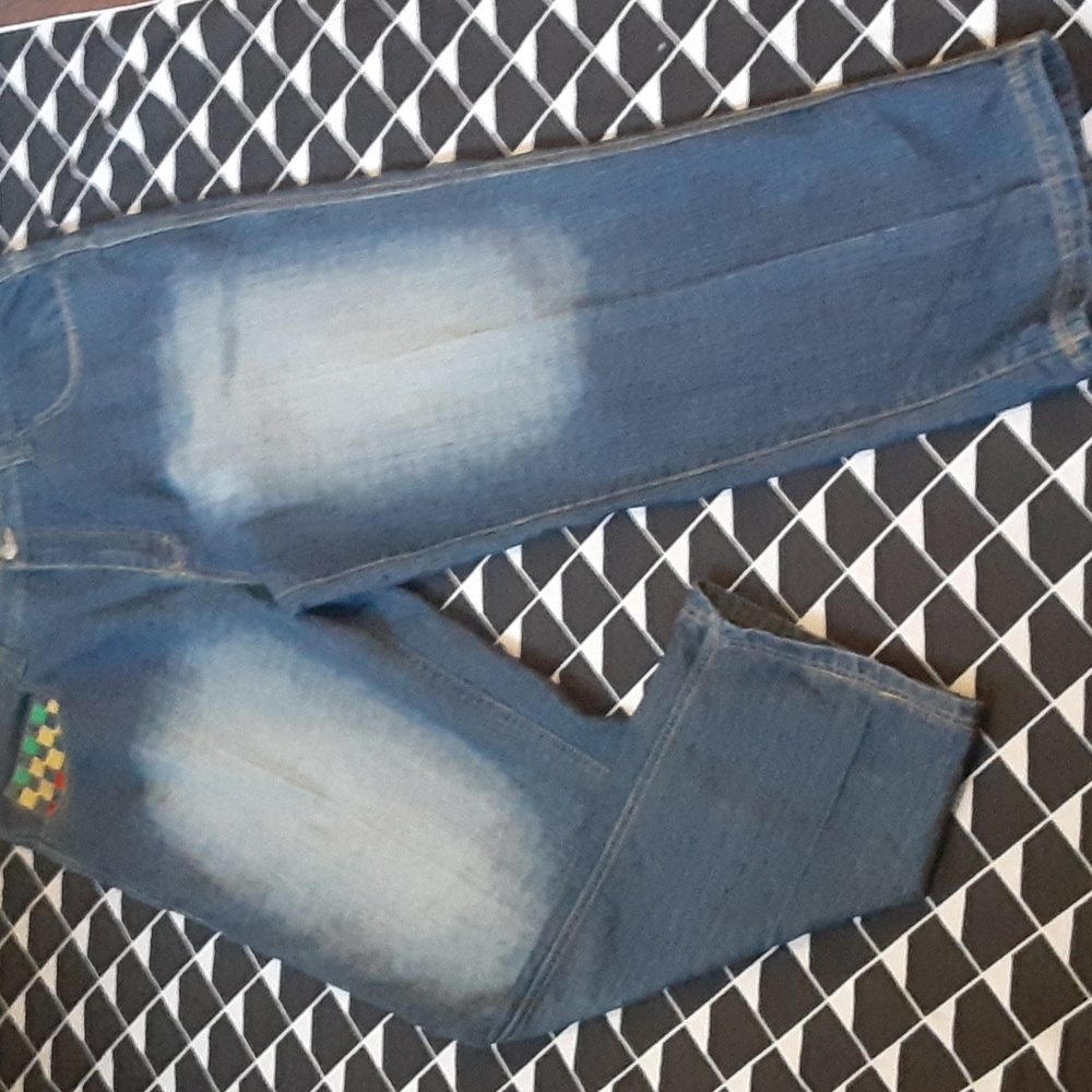 Tool Jean's, colorful checkerboard pockets,  size 44 - Picture 2 of 14